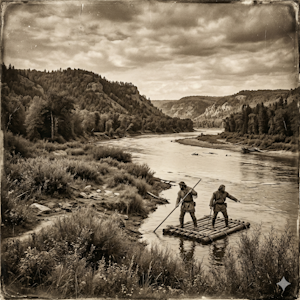 AI created image of 1st exploration on Missouri River