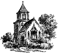 A pencil church, graphically created by L.Peach.